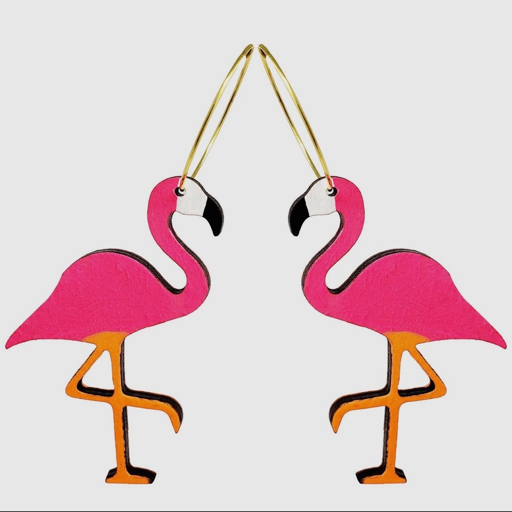 Flamingo Hoop Earrings